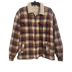 Aeropostale M Plaid Y2K Sherpa Lined Casual Shacket jacket